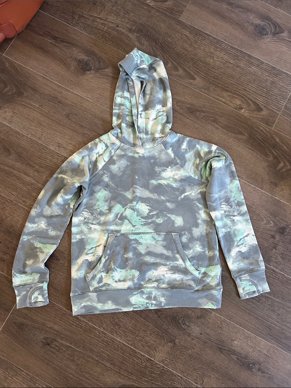Athleta Tie-Dye Hoodie in Gray and Green